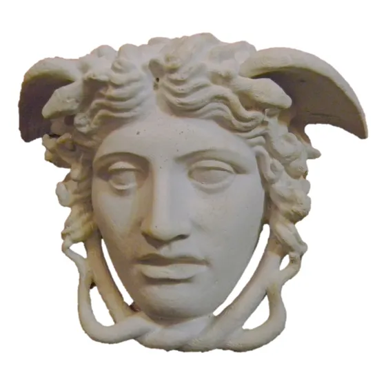Aplique Cemento Medusa Ornamentación Adorno