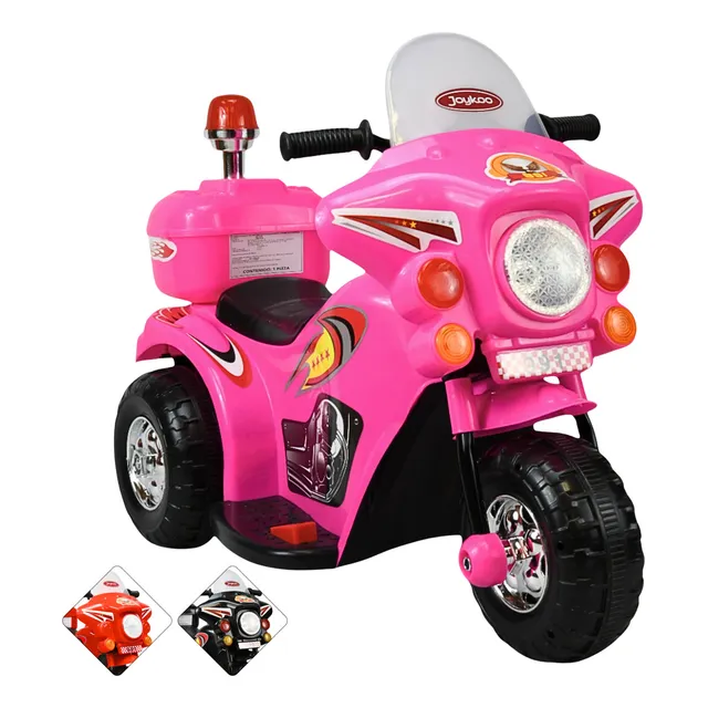 Moto Montable Eléctrica para Niños Luces Sonido Motocicleta Infantil Bateria 6v Apto a Partir de 3 años Rosa JOYKOO