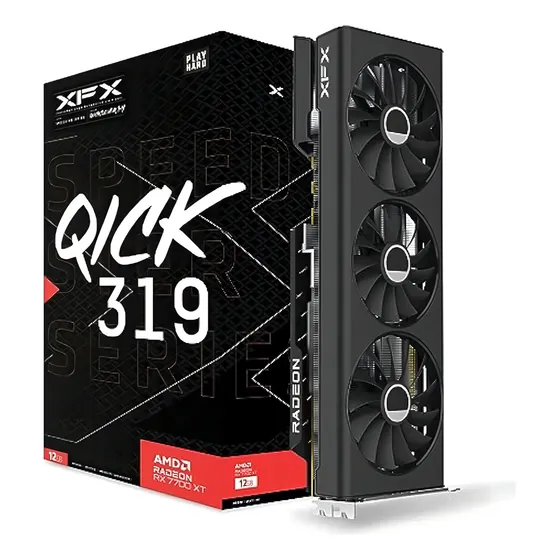 Mercado Livre Placa gráfica Xfx Speedster Qick319 Rx 7700 Xt Black para image
