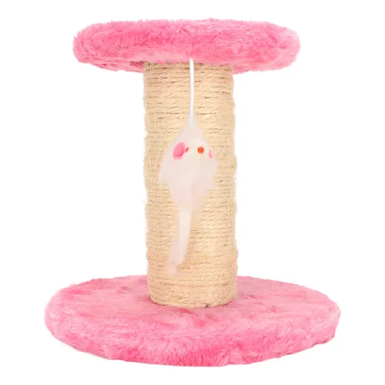 Cat Scratching Post Interactive Soft Plush 2 Camadas De Sisa