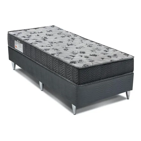 Cama Box E Colchão Iso 100 D33 Solteiro(88x188)-ortobom Cor Cinza