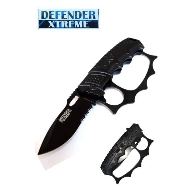 Navaja Táctica Manopla Negro Defender Xtreme Nueva