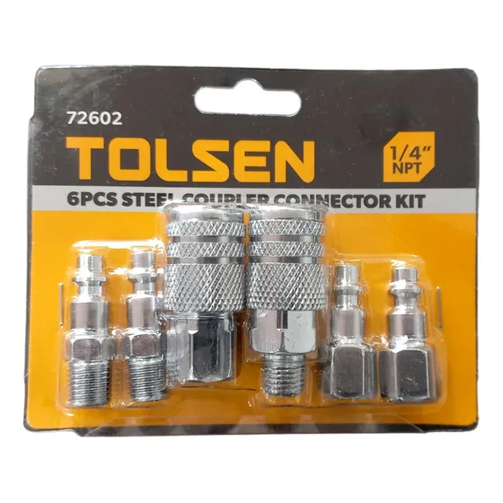 Kit Acoples Rapidos Compresor 1/4  Tolsen