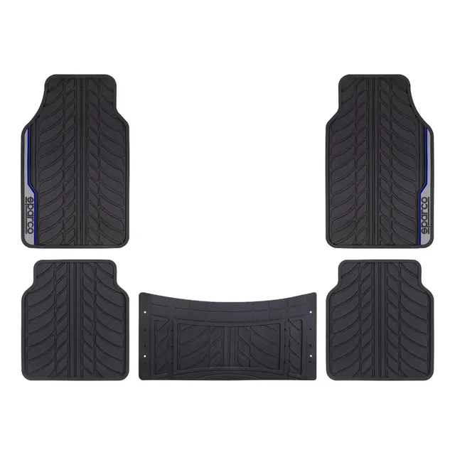 Piso Sparco Pesado 5 Pcs Mod. Hojita App. Lateral Azul