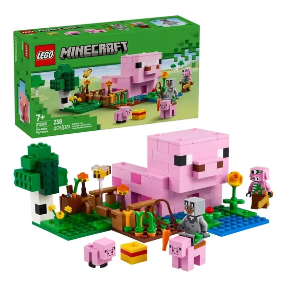 Lego 238 Pzas. Minecraft La Casa De Bebe Cerdito