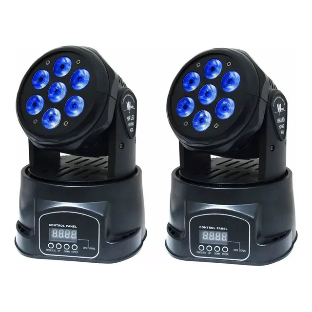 2pc Luces Cabeza Movil Dmx Robotica 7×12w Rgbw Luz Dj Disco