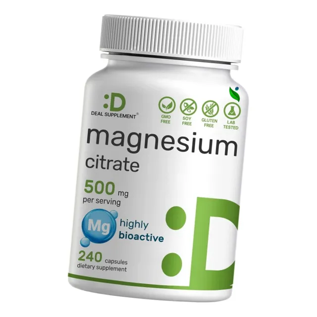 Citrato De Magnesio ** 500mg X 240 Cápsulas **