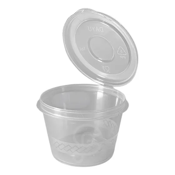 Tina Plástica Transparente Con Bisagra Envase 1 Oz