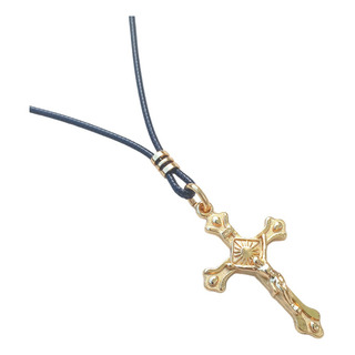 Colar Masculino Crucifixo Cruz Cordão Modelo Long Ajustável Colar Masculino Crucifixo Cruz Cordão Modelo Long Ajustável