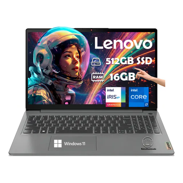 Laptop Lenovo Ideapad 3 15iau7 Intel Ci7-1255u 512gb Ssd 16gb Ram Windows 11 Home Pantalla Touch 1920 Px X 1080 Px