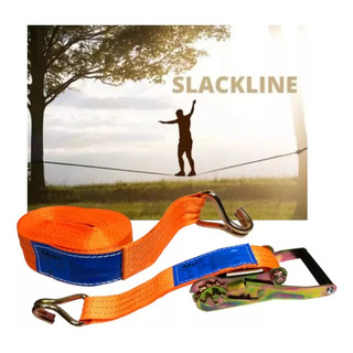 Slackline Kit Cinta Fita C/gancho 50mm 9 Metros+catraca 1,5t Slackline Kit Cinta Fita C/gancho 50mm 9 Metros+catraca 1,5t
