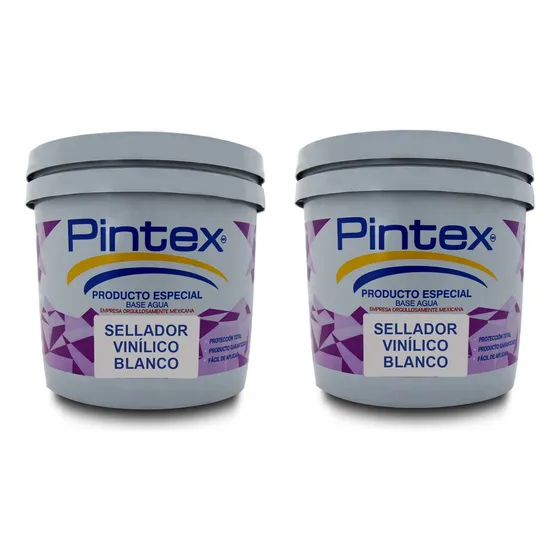 2 Pack Sellador Vinílico Blanco 5x1 Pintex 3.8 Lts Int/ext
