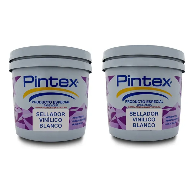 2 Pack Sellador Vinílico Blanco 5x1 Pintex 3.8 Lts Int/ext
