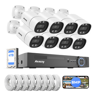 Ip Kit 8 Cámaras De Seguridad 8mp Hd Con Audio Grabacion 4tb Ip Kit 8 Cámaras De Seguridad 8mp Hd Con Audio Grabacion 4tb