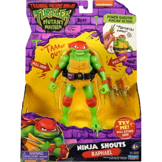 Figura Tortuga Ninja Rafael Con Sonidos 14 Cm Raphael