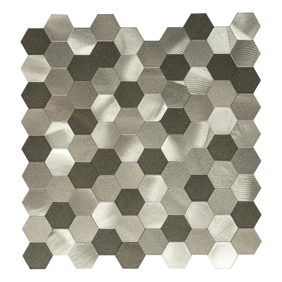 Malla Autoadhesiva Aluminio, Hexagonos Gris 30x30cm
