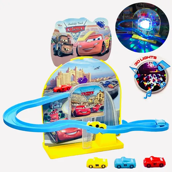 Pista Carritos Carros Cars Magnética Luces Y Música