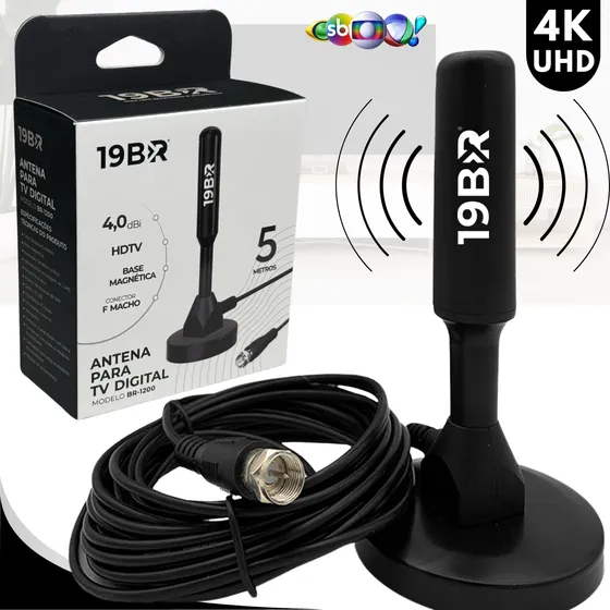 Antena Digital 4k Hd Para Tv Samsung LG Smart Led Lcd 3d Int/ext Uhf 5 Metros