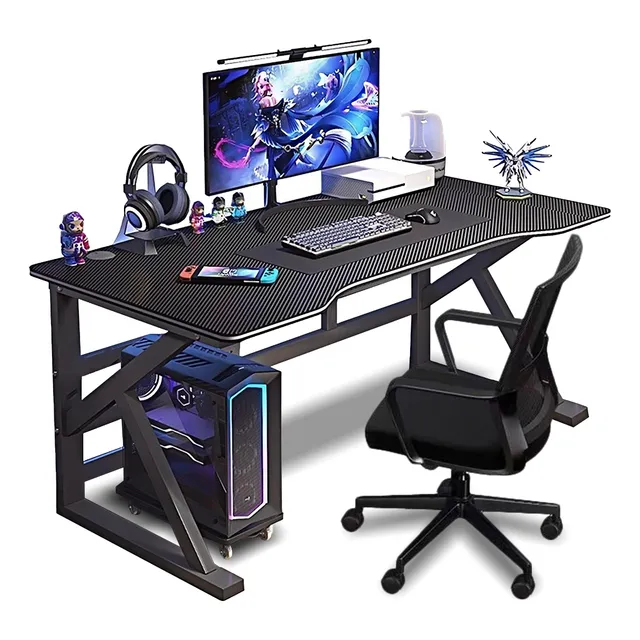 Porik Escritorio Gamer Fibra De Carbono K Estructura Metal 100cm