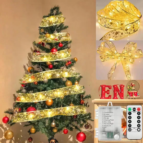 Cortinas Serie Luces 100 Led 10m Decoración Árbol Navideña