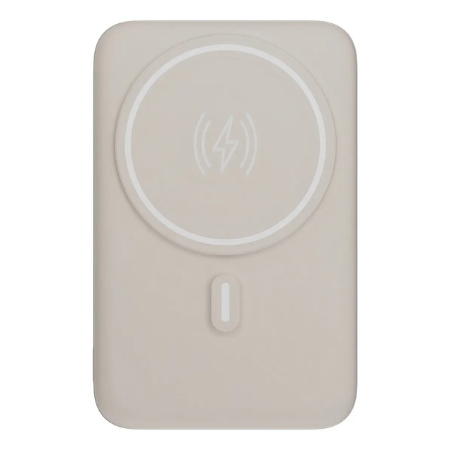 Carregador Portátil Power Bank Indução 10.000 Magsafe Com Suporte Dobrável Geonav Off White