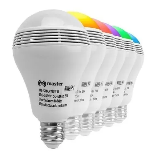 Foco Led Rgb Bocina Bluetooth Controlremoto 8w Ml-smartbulb