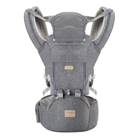 Portabebé Ergonómico 3 En 1 Multifuncional Mochila Infantil Color Gris