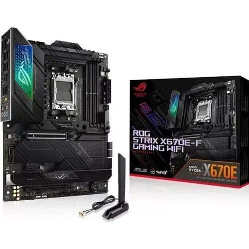 Placa Mãe Asus Rog Strix Gaming Wifi X670e-f Amd Socket Am5 Cor Preto