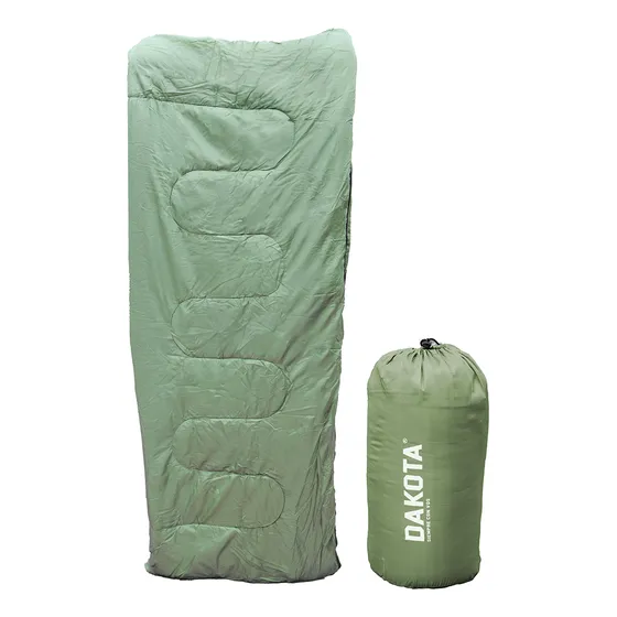 Bolsa de dormir térmica impermeable Dakota Camping rectangular temperatura de 10ºc a 20ºc verde