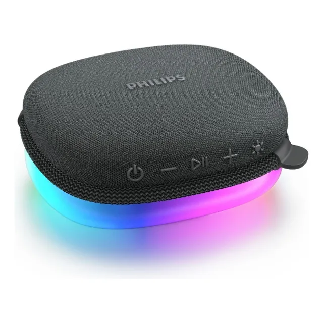 Parlante Bluetooth Philips Tas2307 Color Negro IPX4 Con Luces