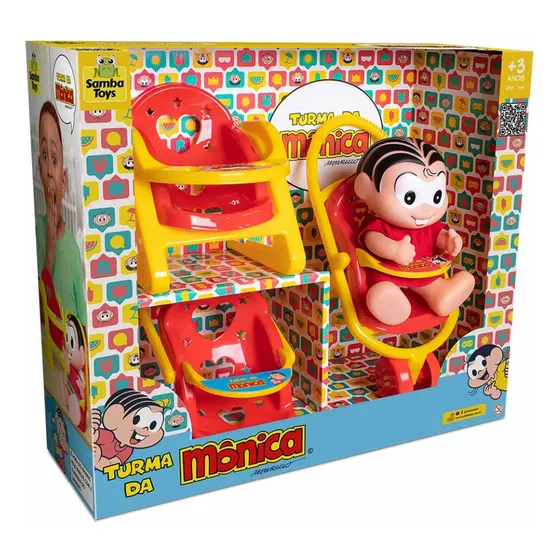 Boneca Mônica Brinquedo Acesssórios 3 Em 1