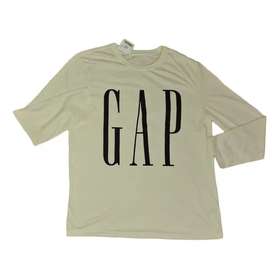 Camiseta Gap G Manga Longa Original Bege Importada