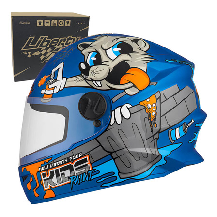 Capacete Infantil Liberty Four Kids Paint Azul Protork Capacete Infantil Liberty Four Kids Paint Azul Protork