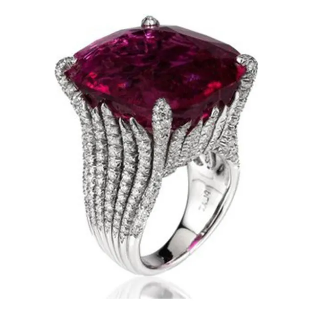 Rx L Deslumbrante Mujer Diamante Rubí Natural Compromiso