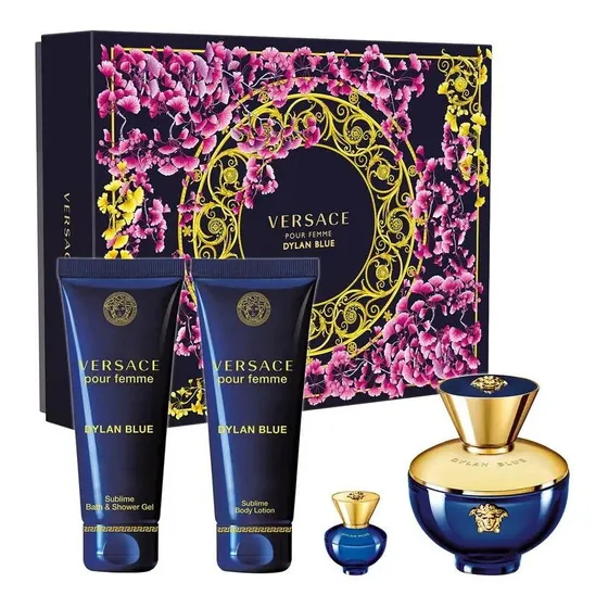 Set Versace Dylan Blue Pour Femme Edp + Lotion + Shower Gel