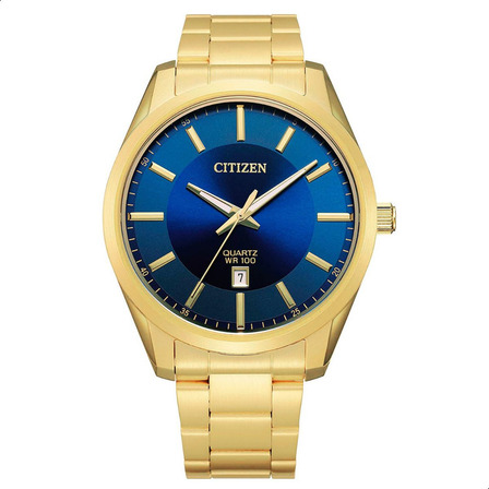 Relógio Citizen Masculino Dourado Quartz Aço Calendário Analógico Bi1032-58l / Tz20204a Cor Do Fundo Azul Relógio Citizen Masculino Dourado Quartz Aço Calendário Analógico Bi1032-58l / Tz20204a Cor Do Fundo Azul