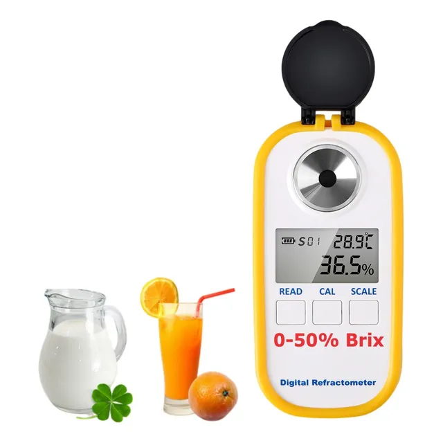 Refractómetro Digital 0-50% Brix Azúcar Leche Jugos Almíbar