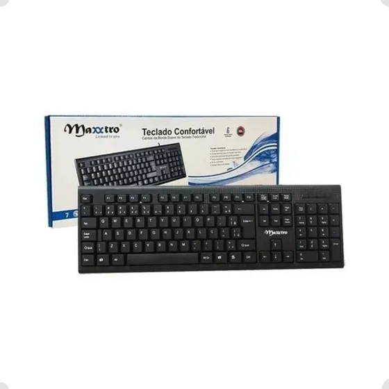 Teclado Confortável Macio P/ Escritório/ Home Office Com Fio