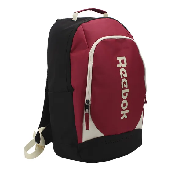 Mochila Urbana Reebok Porta Notebook Bolsillo Frontal Amplia Color Bordó Diseño De La Tela Liso