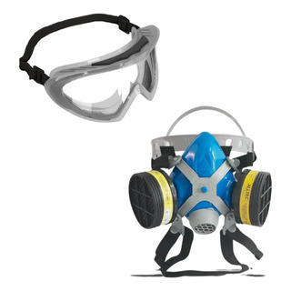 Máscaras Respiratória Facial Com 2 Filtros Gases E Óculos Máscaras Respiratória Facial Com 2 Filtros Gases E Óculos