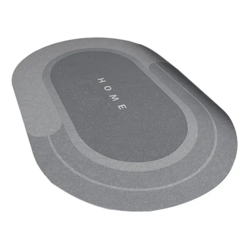 Tapete De Baño Ultra Absorbente Antideslizante Color Oval Gray L As described