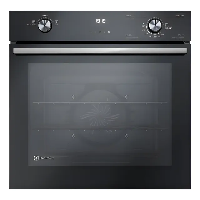 Forno de convecção a gás preto embutido Electrolux 80l OE8GH