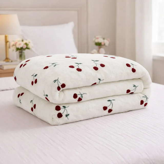 Cobertor Casal Veludo Manta Cerejas Microfibra Toque Macio Cerejas Cobertor Casal Veludo Manta Cerejas Microfibra Toque Macio Cerejas