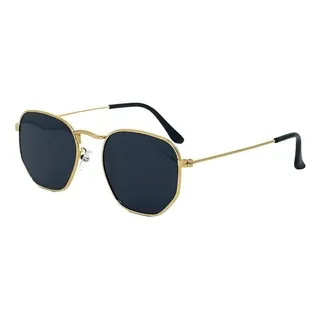 Ăculos De Sol Hexagonal Uv 400 Cor Preto/dourado Ăculos De Sol Hexagonal Uv 400 Cor Preto/dourado
