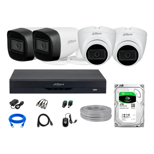 Cámaras Seguridad Kit 4 Con Audio Fhd +disco 1tb Rec Facial