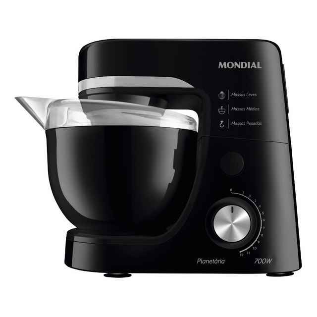 Batedeira Planetária 700w 12 Velocidades Bp-03 Mondial Cor Preto Frequência 60 110v Batedeira Planetária 700w 12 Velocidades Bp-03 Mondial Cor Preto Frequência 60 110v