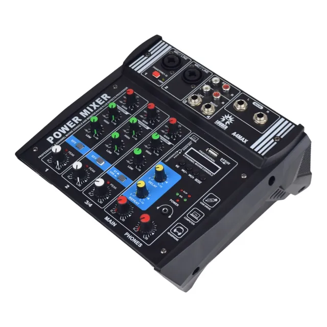 Mezcladora Amplificada 4 Canales Bluetooth Phantom Graba Usb