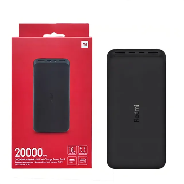 Cargador portátil Xiaomi Power Bank 20000mah color negro
