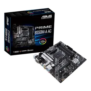 Tarjeta Madre Asus PRIME B550M-A AC Pcie 4.0 Dual M.2 4x4 Color Negro