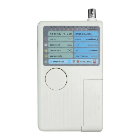 Testador De Cabos Mt200l Rede Lan Rj11 Rj45 Usb Bnc